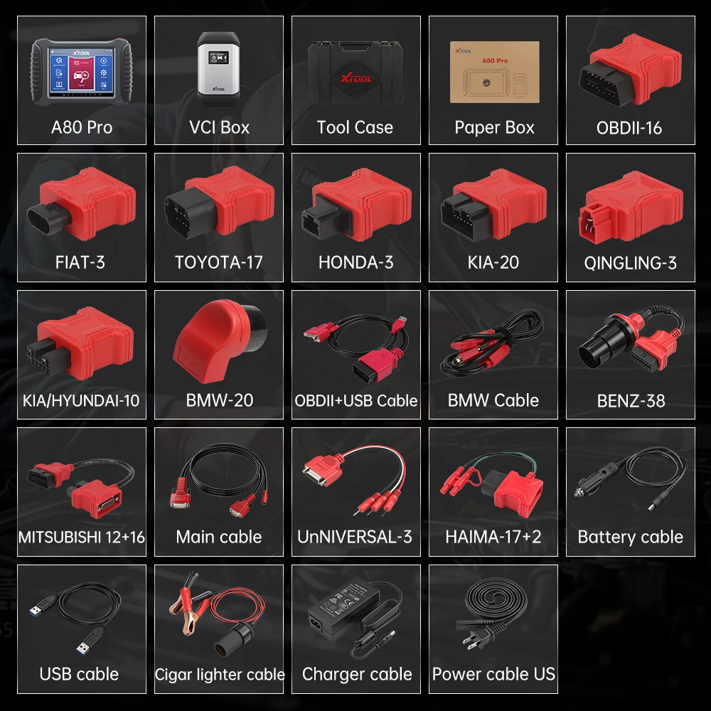 XTOOL A80Pro Package Contents